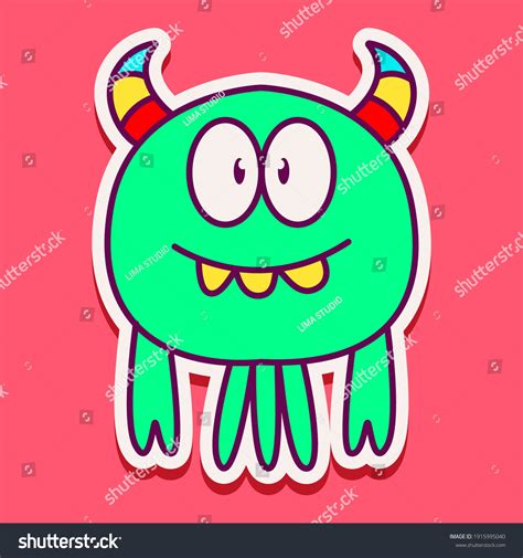 Cute Doodle Monster Designs Coloring Backgrounds Stock Vector Royalty Free 1915995040