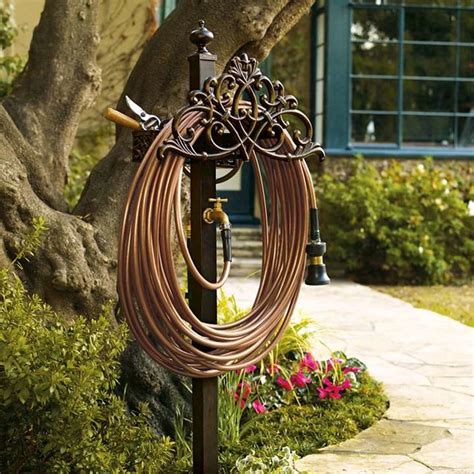 Classic Filigree Hose Station Traditional Garden Hose Reels By