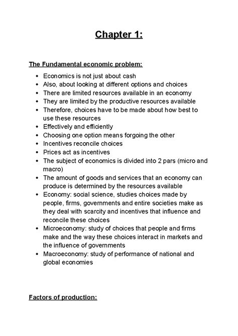 What is economics? - Chapter 1: The Fundamental economic problem