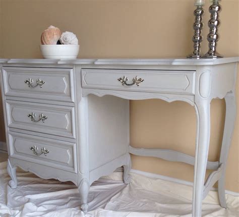 Vintage French Provincial Desk In Annie Sloan Paris Grey Chalk