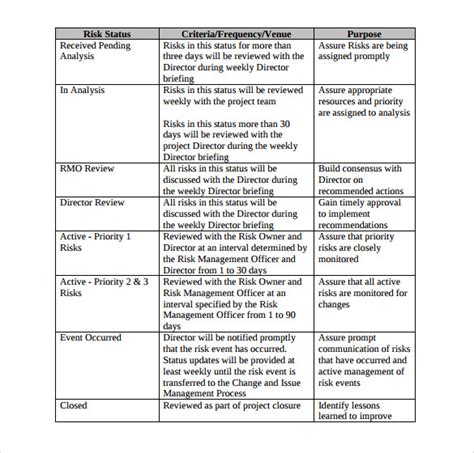 Risk Management Procedure Template