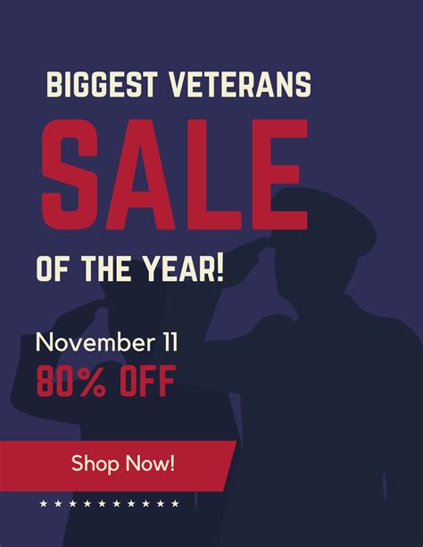 Free Sale Veterans Day Flyer Template - Edit Online & Download | Template.net