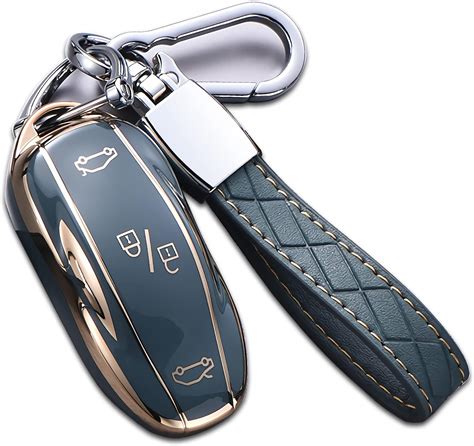 Amazon Cacacar For Tesla Model S Key Fob Cover With Keychain Full