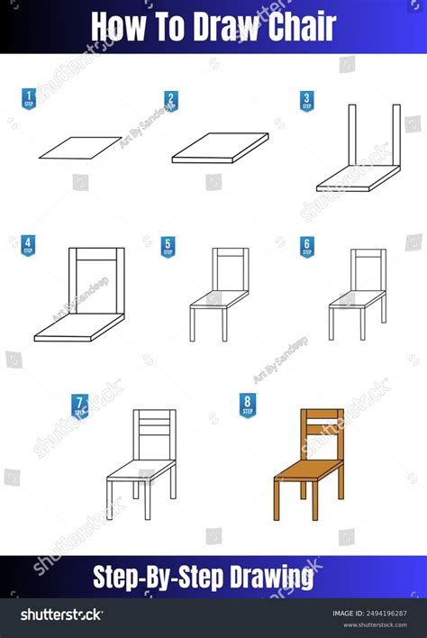draw chair step  step stock illustration  shutterstock
