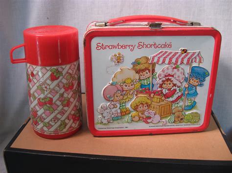 Strawberry Shortcake Metal Lunchbox And Thermos 1981