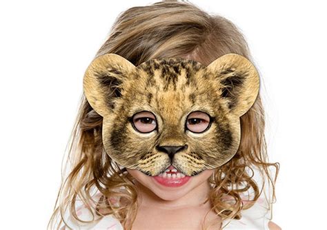 Lion Cub Printable Mask Lion Cub Photo Real Lion Cub Mask Halloween