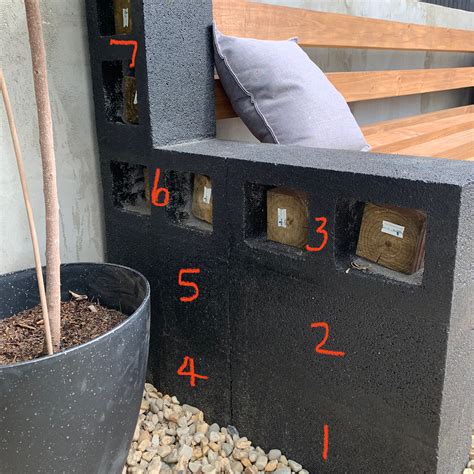 build  besser block bench seat diy backyard patio backyard