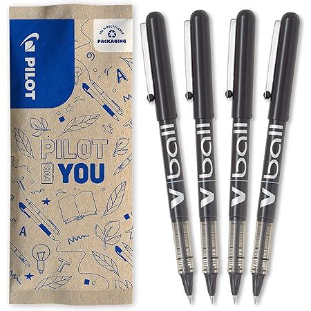 Pilot V Ball Stylo Roller Pointe M Tal Mm Encre Liquide Noir Lot