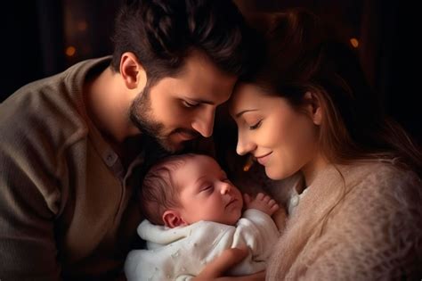 Premium Photo | Parents with their newborn child