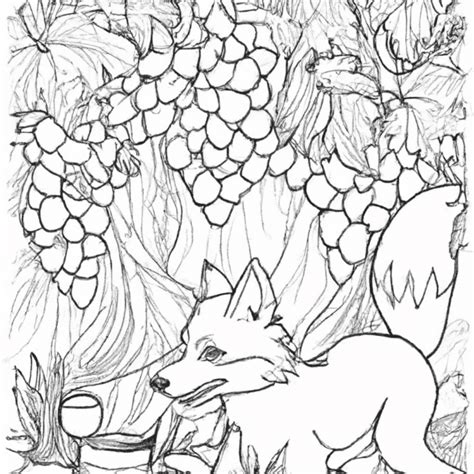 Fabula A Raposa E As Uvas Para Imprimir - 20 Desenhos de Fábula da Raposa e das Uvas para Imprimir e Colorir/Pintar