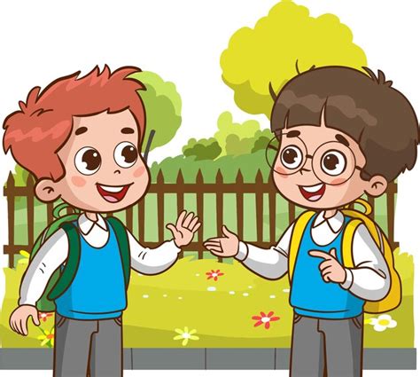 Premium Vector Vector Illustration Of Happy Cute Kids Student Talking