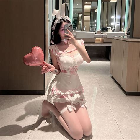 Women Sexy Lingerie Set Lace Dress Costume Cosplay Maid Cow Bunny