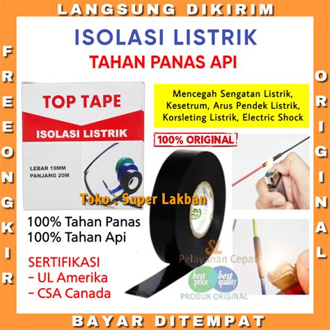 Isolasi Listrik Tahan Panas Anti Bakar Api 19mm X 20meter Solasi Kabel