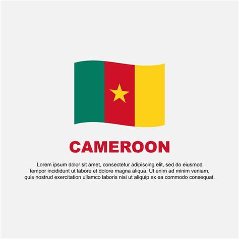 Plantilla de diseño de fondo de bandera de camerún banner del día de la