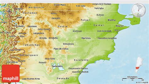 Physical 3D Map of Chubut