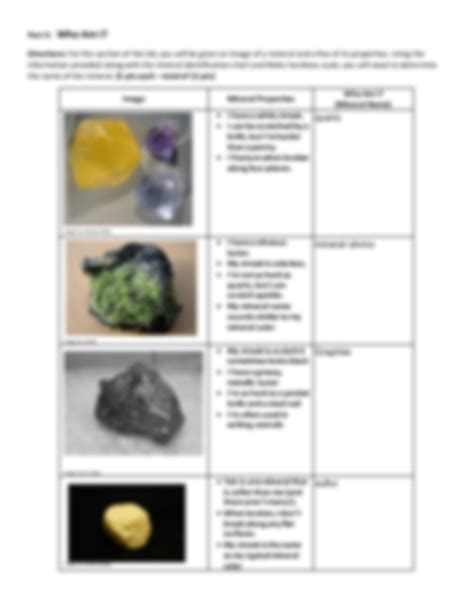 Solution Identifying Minerals Lab Studypool