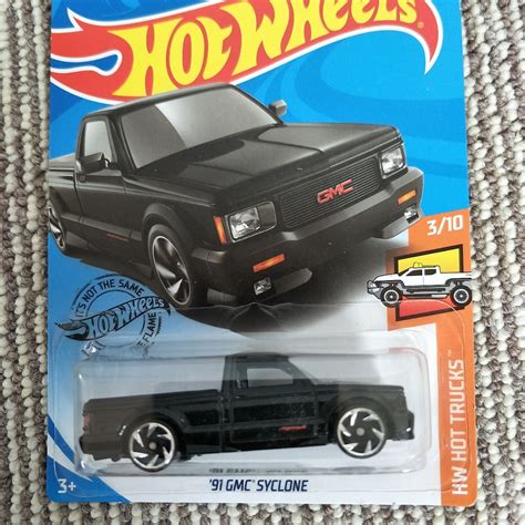 Hot Wheels GMC Syclone Black Hw Hot Trucks Birthday Gift Rare Miniature Model Car Retro