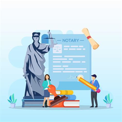 Notary Services And Legal Assistance Flat Vector Illustration 7357827