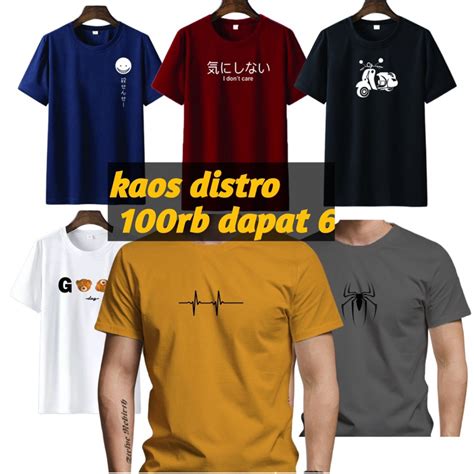 Jual Kaos Distro Pria 100rb Dapat 6 Paket Hemat Kaos Pria 100rb Dapat 6