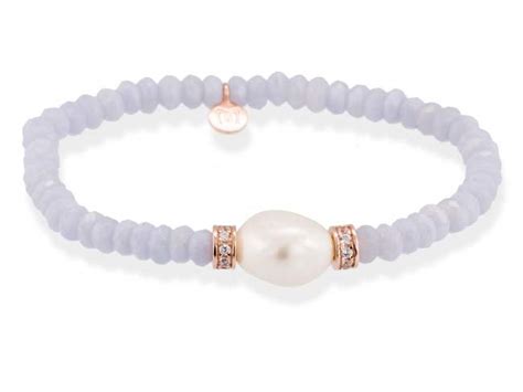 Armband Naya Perle In Silber Rose Vergoldet Marina Garcia