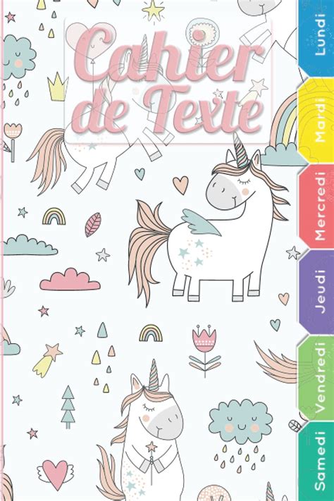 Buy Cahier De Texte Licorne Cahier De Texte 2021 2022 Fille Licorne