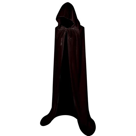 APEXFWDT Unisex Full Length Hooded Robe Cloak Long Velvet Cape Role