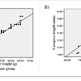 Relationships Between A Body Wet Weight And Carapace Width Of Small