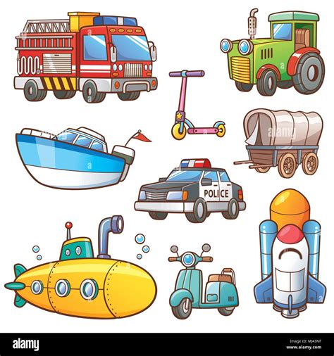 Ilustración Vectorial De Dibujos Animados El Transporte Imagen Vector