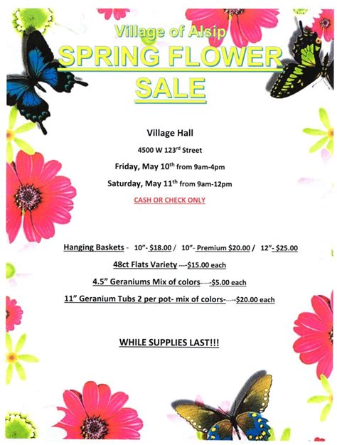 Alsip Spring Flower Sale May 10th And 11th Village Of Alsip