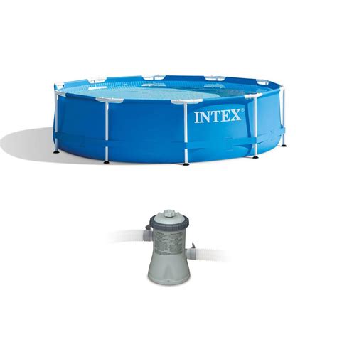 Intex Easy Set 10 Ft X 25 Ft Round 30 In Deep Hard Sided Pool 28200eh 28601eg The Home Depot