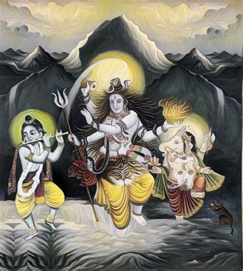 Lord Shiva and Lord Krishna dancing with Lord Ganesh Shiva Parvati Images, Shiva Shakti, Shiva ...