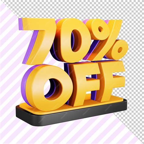 Premium PSD | 70 percent off 3d rendering