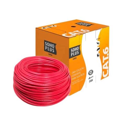 Cabo Lan U Utp Awg X P Cat Cmx Furukawa Soho Plus M Vermelho No