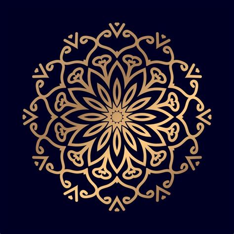 Mandala De Oro Sobre Un Fondo Negro Vector Premium