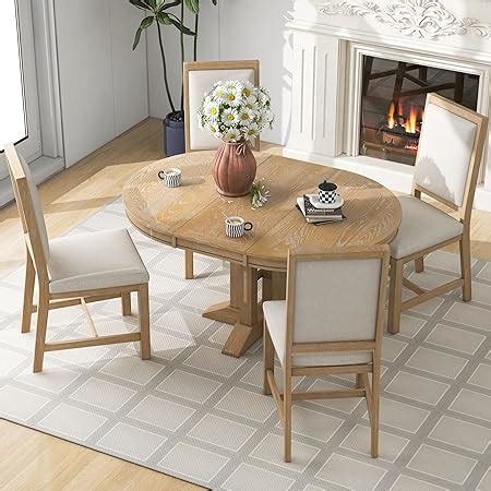 Amazon Lumisol Extendable Round Dining Table Set With Chairs For