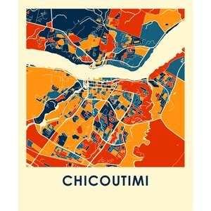 Chicoutimi Quebec Map Print Full Color Map Poster - Etsy