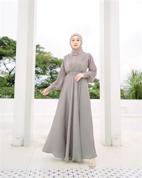 Azaira Dress Wanita Terbaru Modern Kekinian Lebaran Dress Brukat