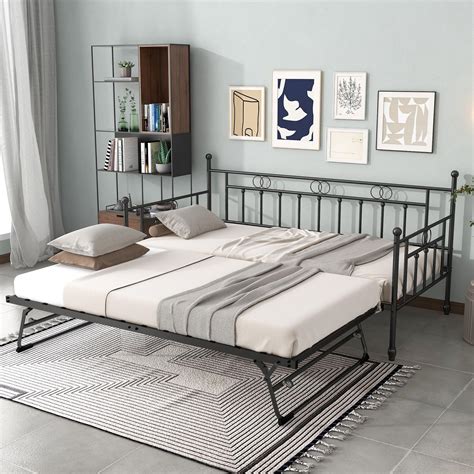 Buy FULLJOJOR Twin Day Bed With Trundle Bed Twin Metal Daybed With