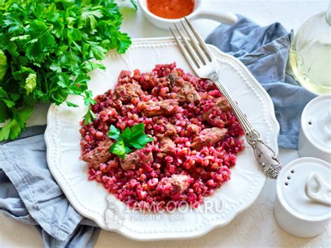 Красная гречка с говядиной и свеклой — рецепт с фото пошагово