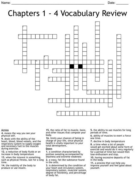 Chapters 1 4 Vocabulary Review Crossword WordMint