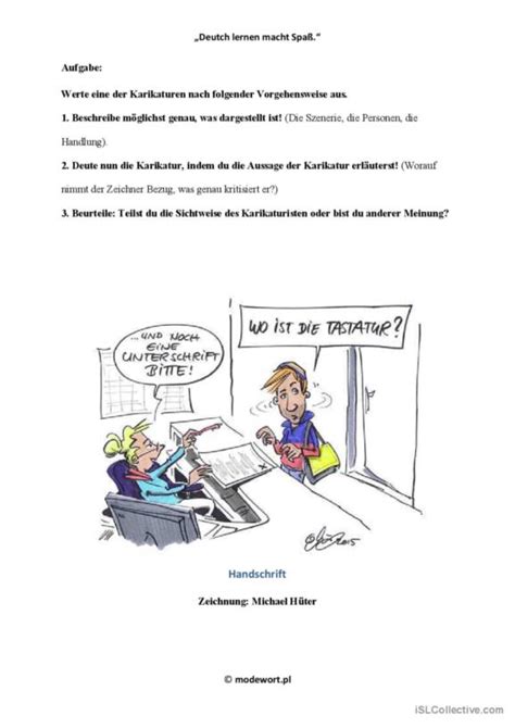 10 Karikaturen Deutsch DAF Arbeitsblätter pdf doc