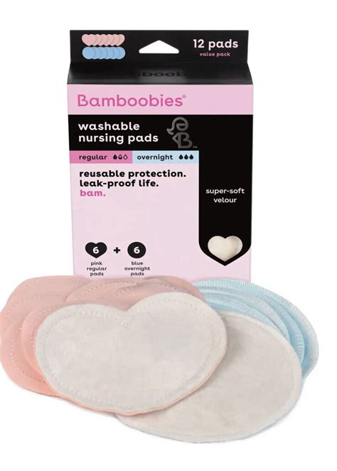 Bamboobies Washable Nursing Pads For Breastfeeding Reusable Pads