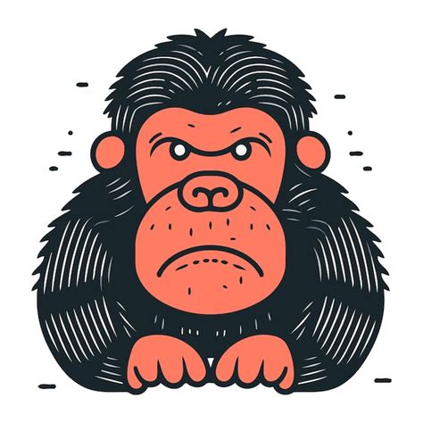 Premium Vector Angry Gorilla Vector Illustration In Doodle Style