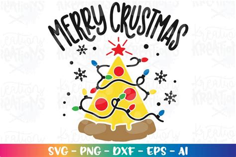 Christmas Svg Merry Crustmas Pizza Funny Christmas Lights