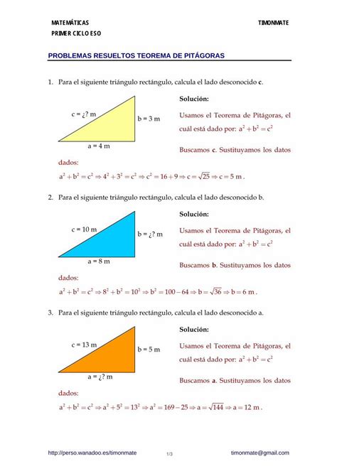 Pdf Problemas Resueltos Teorema De PitÁgorasmatematicasjjp