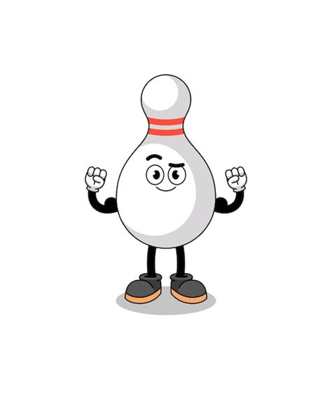 Premium Vector Mascot Cartoon Of Bowling Pin Posing With Muscle