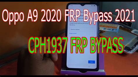 Oppo A9 2020 FRP Bypass 2021 CPH1937 FRP Bypass YouTube