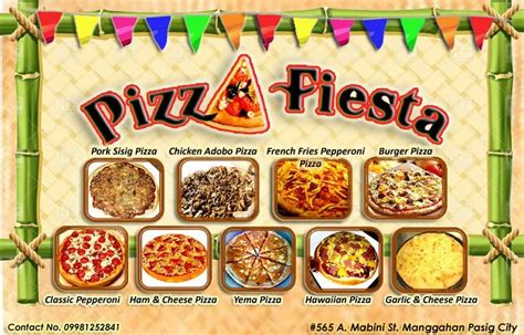 Menu at PIZZA FIESTA pizzeria, Pasig