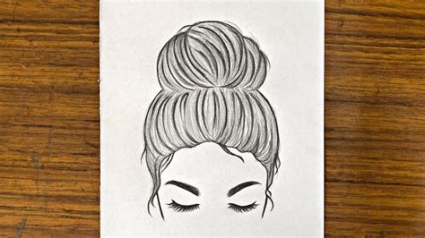 Beautiful Girl With Hair Bun Drawing How To Draw A Girl For Beginners