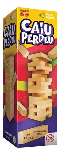 Jogo Caiu Perdeu Torre Madeira Equil Brio Brinquedo Pais Filhos